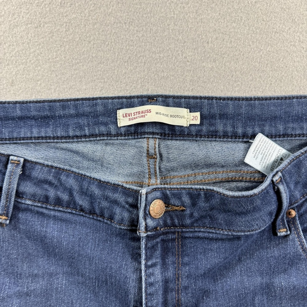 Levi Strauss Signature Bootcut Jeans Womens 20 Blue Med‎ Wash Stretch 40x28 - Picture 6 of 9